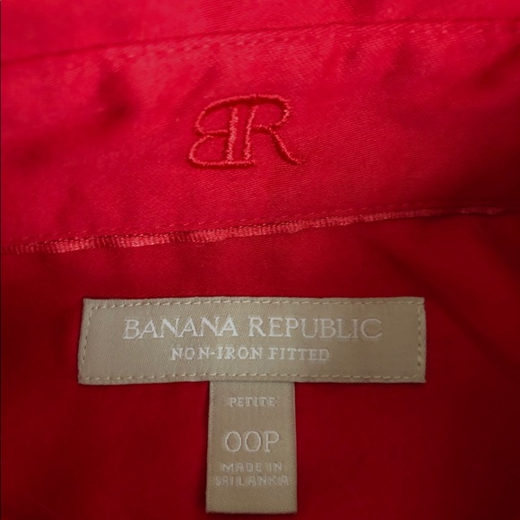 Banana Republic Cotton Red Button-Up Shirt 00P EUC - Picture 3 of 3